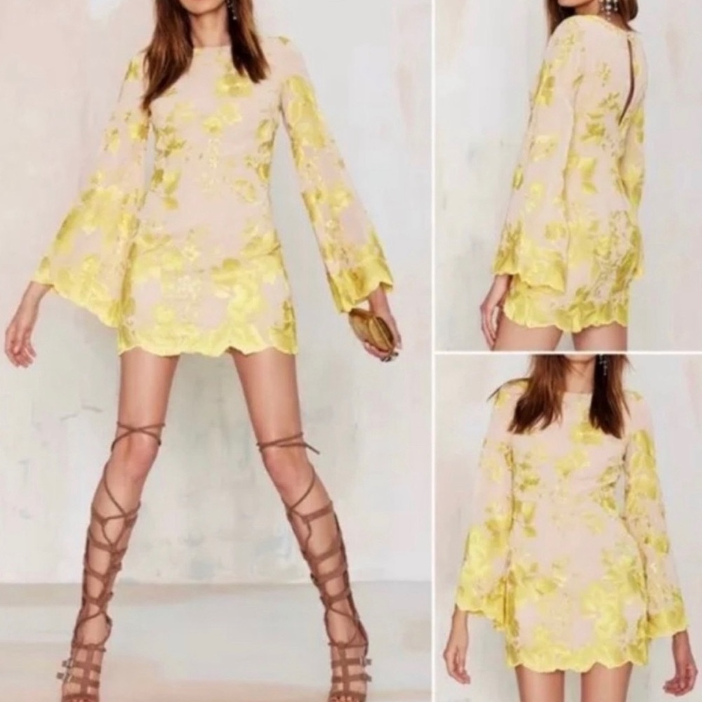 Dress The Population Paige Embroidered Floral Dress Size Small